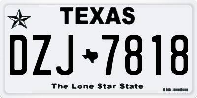 TX license plate DZJ7818