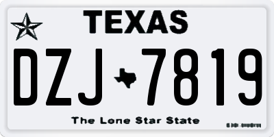 TX license plate DZJ7819