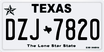 TX license plate DZJ7820