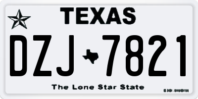 TX license plate DZJ7821