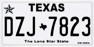 TX license plate DZJ7823