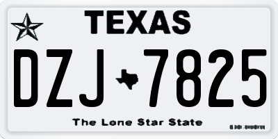 TX license plate DZJ7825