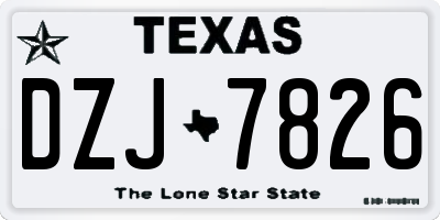 TX license plate DZJ7826