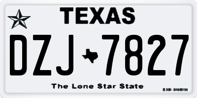 TX license plate DZJ7827