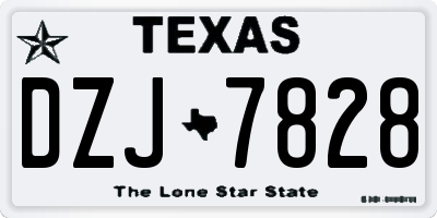 TX license plate DZJ7828