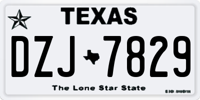 TX license plate DZJ7829