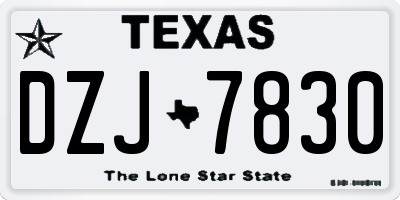 TX license plate DZJ7830