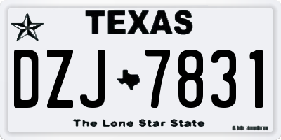 TX license plate DZJ7831