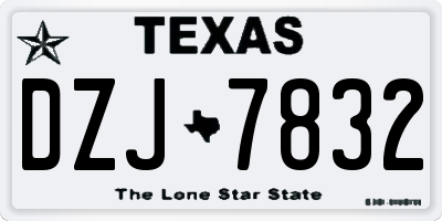 TX license plate DZJ7832