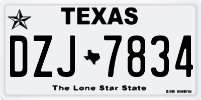 TX license plate DZJ7834