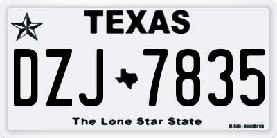 TX license plate DZJ7835