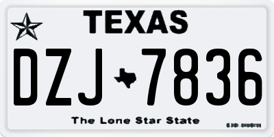 TX license plate DZJ7836