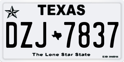 TX license plate DZJ7837