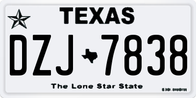 TX license plate DZJ7838
