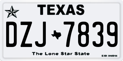 TX license plate DZJ7839