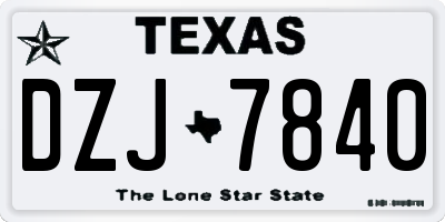 TX license plate DZJ7840