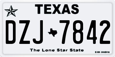 TX license plate DZJ7842
