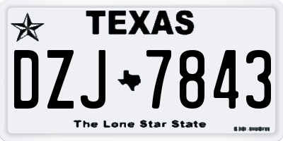 TX license plate DZJ7843