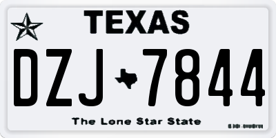 TX license plate DZJ7844