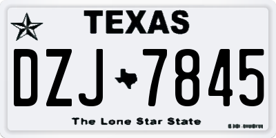 TX license plate DZJ7845