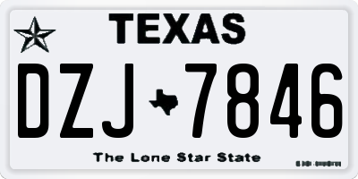 TX license plate DZJ7846