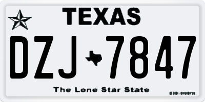 TX license plate DZJ7847