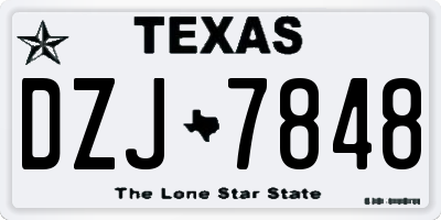 TX license plate DZJ7848
