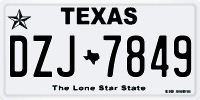 TX license plate DZJ7849