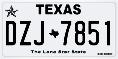 TX license plate DZJ7851