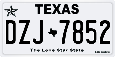 TX license plate DZJ7852