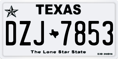 TX license plate DZJ7853