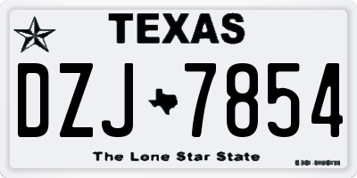 TX license plate DZJ7854