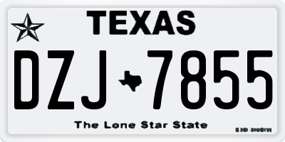 TX license plate DZJ7855