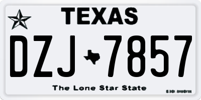 TX license plate DZJ7857
