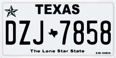 TX license plate DZJ7858