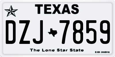 TX license plate DZJ7859