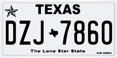 TX license plate DZJ7860