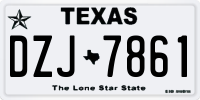 TX license plate DZJ7861