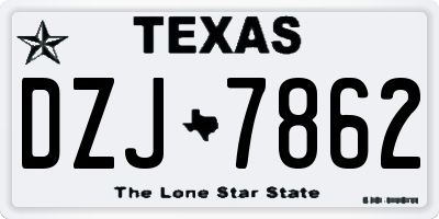 TX license plate DZJ7862