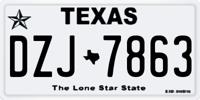 TX license plate DZJ7863