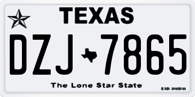 TX license plate DZJ7865