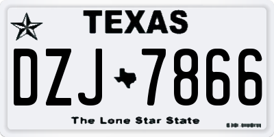 TX license plate DZJ7866