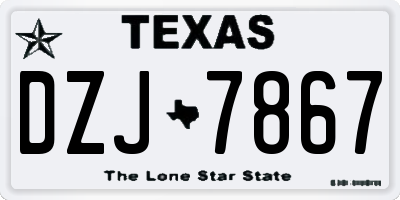 TX license plate DZJ7867