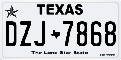 TX license plate DZJ7868
