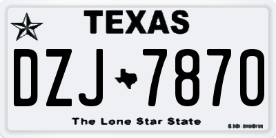 TX license plate DZJ7870