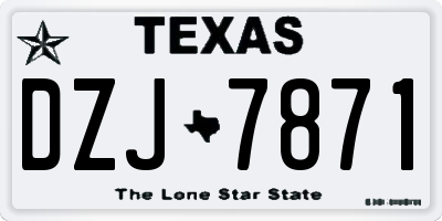 TX license plate DZJ7871