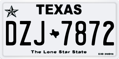 TX license plate DZJ7872