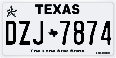 TX license plate DZJ7874