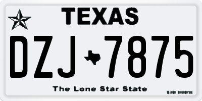 TX license plate DZJ7875