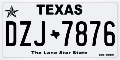 TX license plate DZJ7876